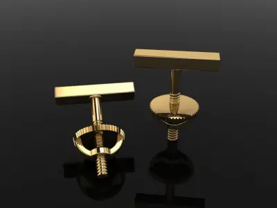 Dainty Bar Stud Earring 3D print model
