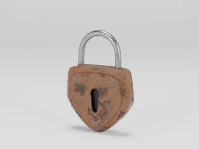 Rusty Old Vintage Padlock Low-poly 3D model