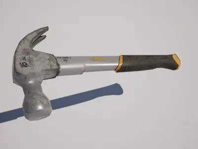  Industrial Claw Hammer Gameready Low-poly 3D model
