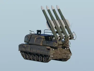 9K37 Buk-M1-2 Fully-Rigged Animated Game Ready Low-poly 3D model