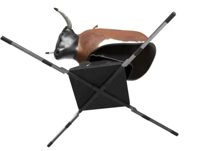 Mechanical Rodeo Bull with Steel Stabilizer Case Rigged for Maya 3D model
