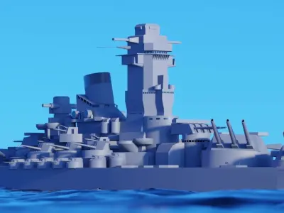 IJN Yamato Low-poly 3D model