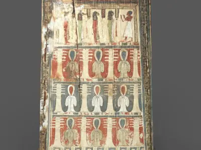 Egyptian Wooden Shabti Box Low-poly 3D model