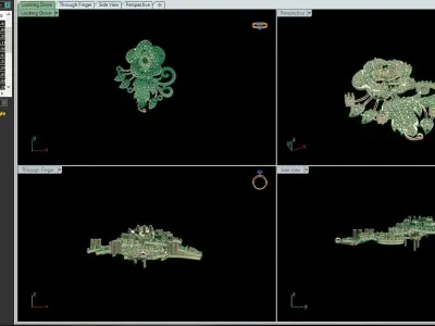 diamond flower pendant 3D print model
