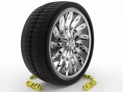 ORTAS CAR WHEEL RIM 75 GAME READY WHEEL RIM TIRE 3D model