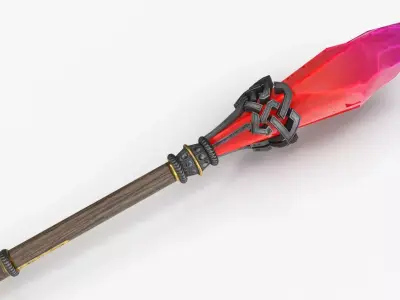 Staff V3 PBR Low-poly 3D model