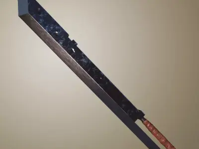 PBR Lowpoly Fantasy Sword Low-poly 3D model