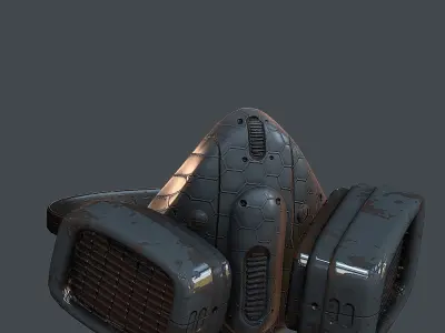 Gas mask helmet 3d model scifi  Low-poly 3D model 18