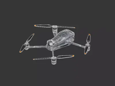 aerial photography drone Low-poly 3D model