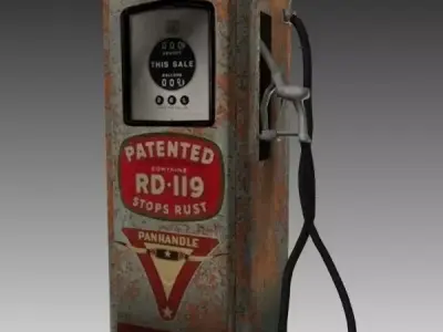 gas pump Low-poly 3D model purchase