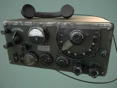 Military radio Low-poly 3D model