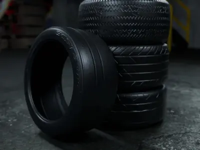 Tire Model Pack V2 Low-poly 3D model