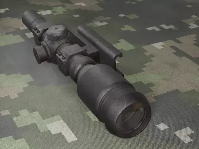 Tactical Sniper Scope - PBR - Game Ready 3D model