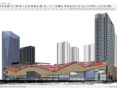 Sketchup Commercial Complex 144 3D model
