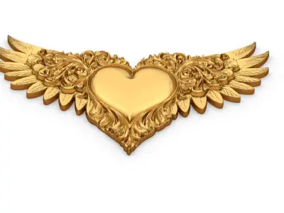 Wings Printable carved decor 06 3D model