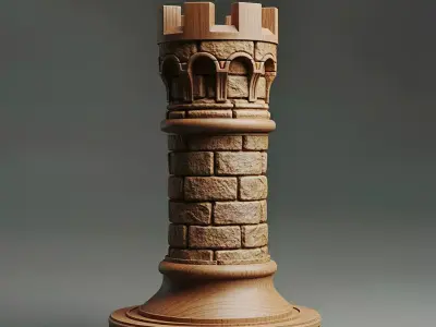 Medieval Roman Rook Chess Piece 3D print model