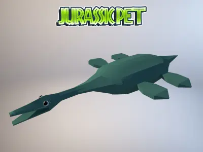 Macroplata jurassic pet Low-poly 3D model