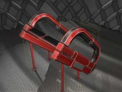 Sci-Fi Stairs - 12 - Red Version  Low-poly 3D model