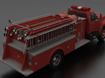 F-Series F-800 FireTruck Unmarked 1985 Low-poly 3D model