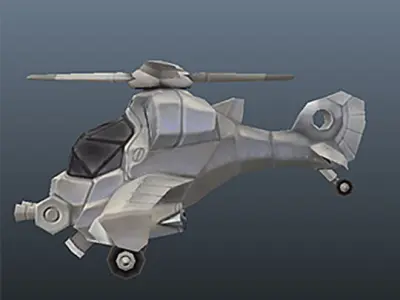 Micro Heli - Low Poly Hand Painted Low-poly 3D model