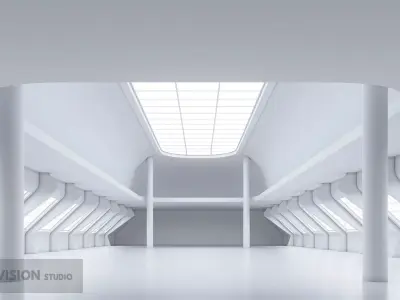 Basemesh interior space 01 Low-poly 3D model
