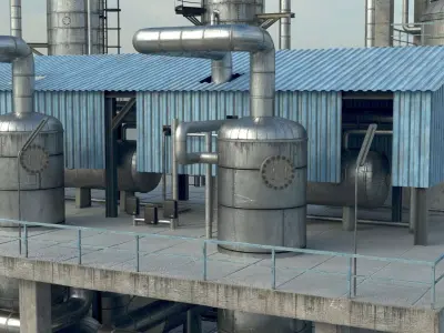 Refinery Unit 3 PBR 3D model