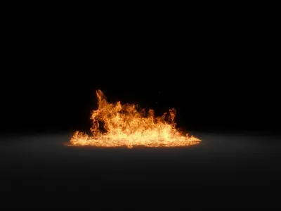 Big 3D Ground Fire Animation 3D model