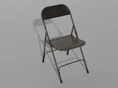 Antique Steel Chair - Metal Body 3D model
