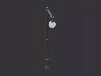 Ornate Vintage Street Lamp Pole Low-poly 3D model