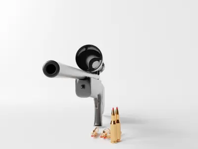 Detailed hunting rifle with scope 3D model