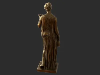 Hebe Statue - Gold Low-poly 3D model