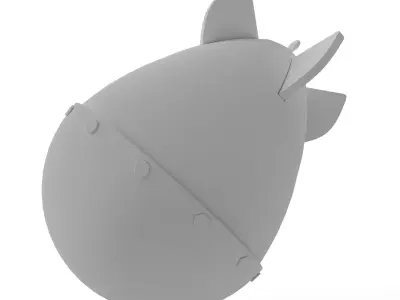 Nuclear Atom Bomb Low-poly 3D model