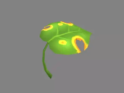 Cartoon withered leaf       Low-poly 3D model