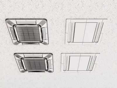 ceiling air conditioner Low-poly 3D model