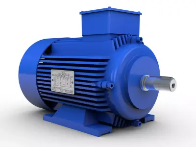 Electric motor 3D model Textured