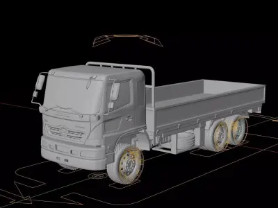 Hino Jumbo Ranger FM 320 Flatbed Truck 3D model