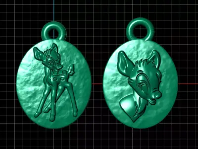 Deer shaped pendant Free 3D model