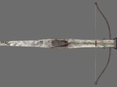 Old Medieval Crosbow Low-poly 3D model