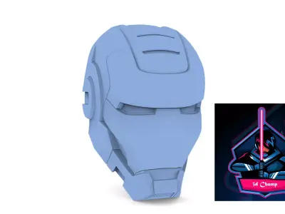 IRON MAN WAR MACHINE HELMET READY TO 3D PRINT 3D model