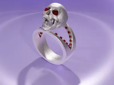 skull ring  Low-poly 3D model