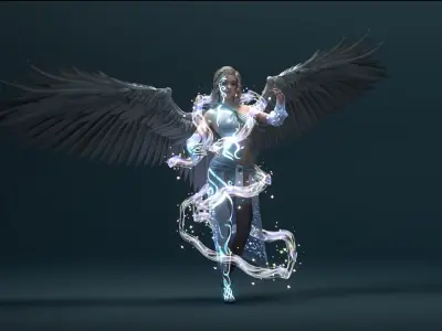 Viya Angel Girl   I    Advanced Rigged  I  Texture 4K and 2K  Low-poly 3D model