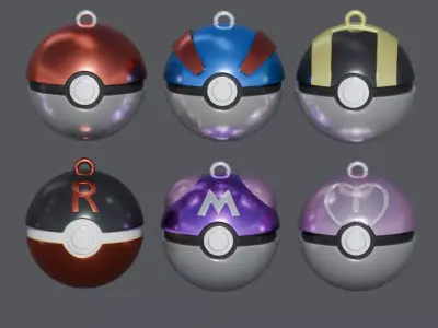 Pokemon Christmas balls decorations 3D print model