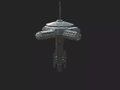 Sci-fi Tower Low-poly 3D model get