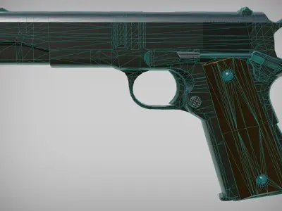 Game Ready PBR M1911-A1 Gun Model Free low-poly 3D model