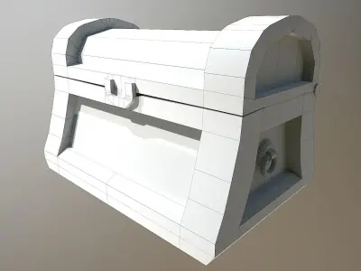 Stylized Pirate Chest Low-poly 3D model