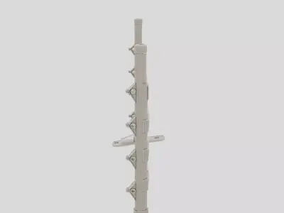 Industrial Safety Barrier Fence Segment for 3D print 3D model