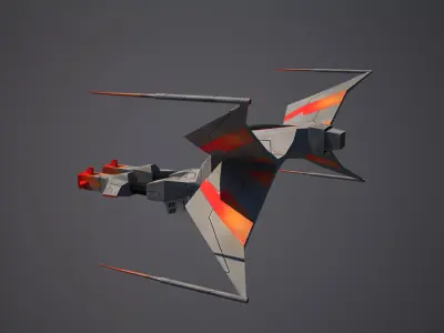 Spaceship Race 1 Low-poly 3D model