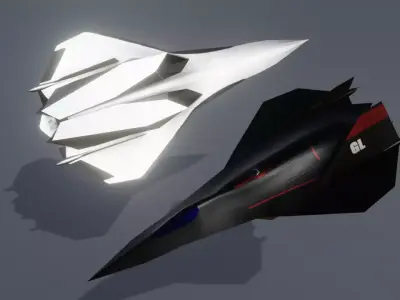 SR-90 Ghost Knight Low-poly 3D model