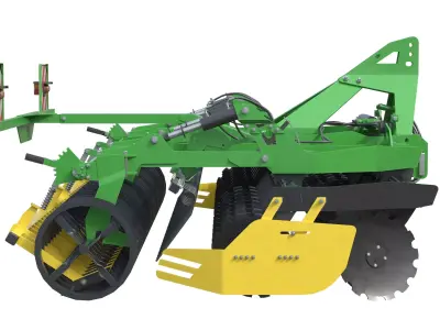 Kerner Helix H450 Trailed Disc harrow Low-poly 3D model