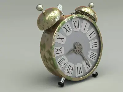 Vintage Alarm Clock 3D Model 3D model